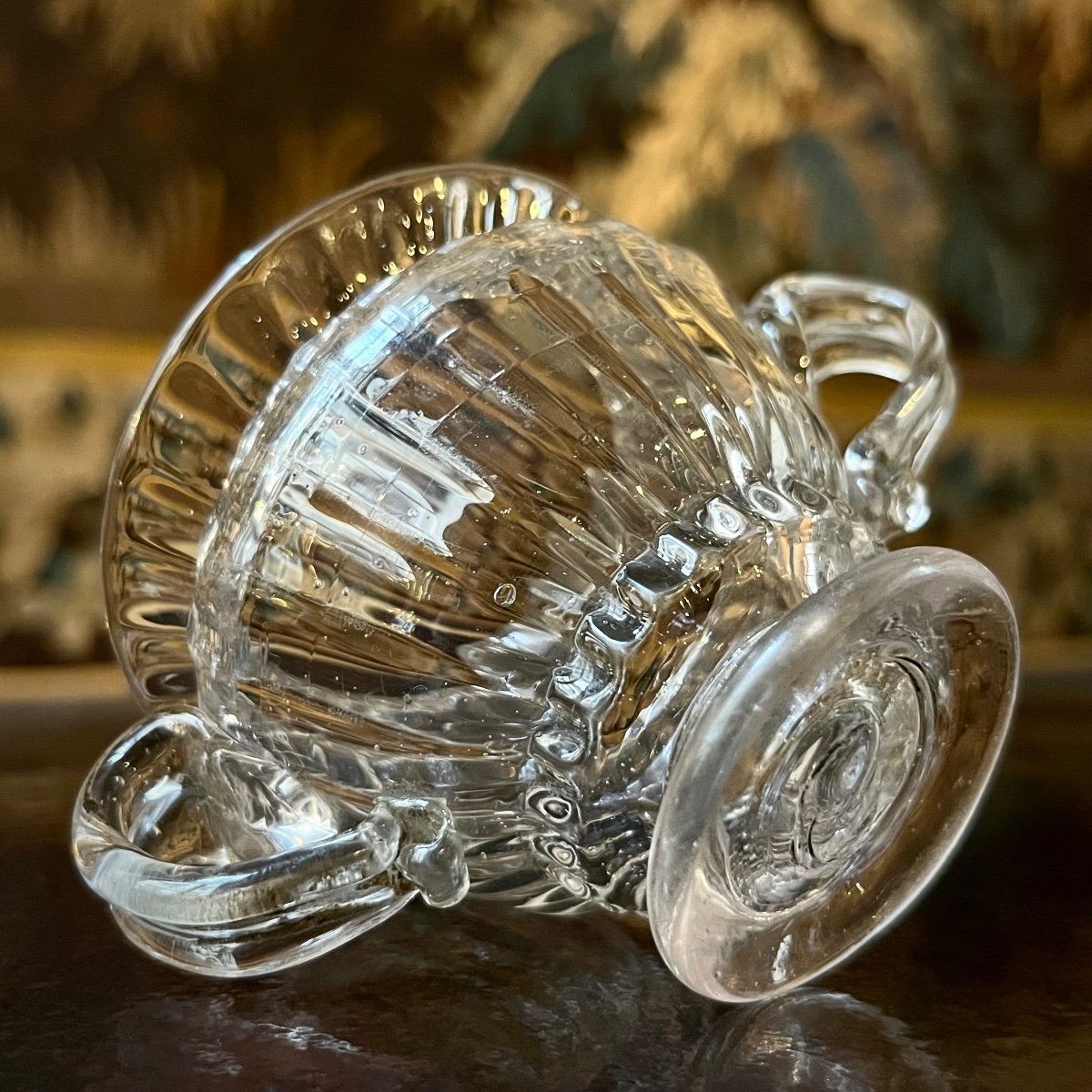 Small Confectionery Cup With Handles In Blown Glass 18th Century 18th -photo-3