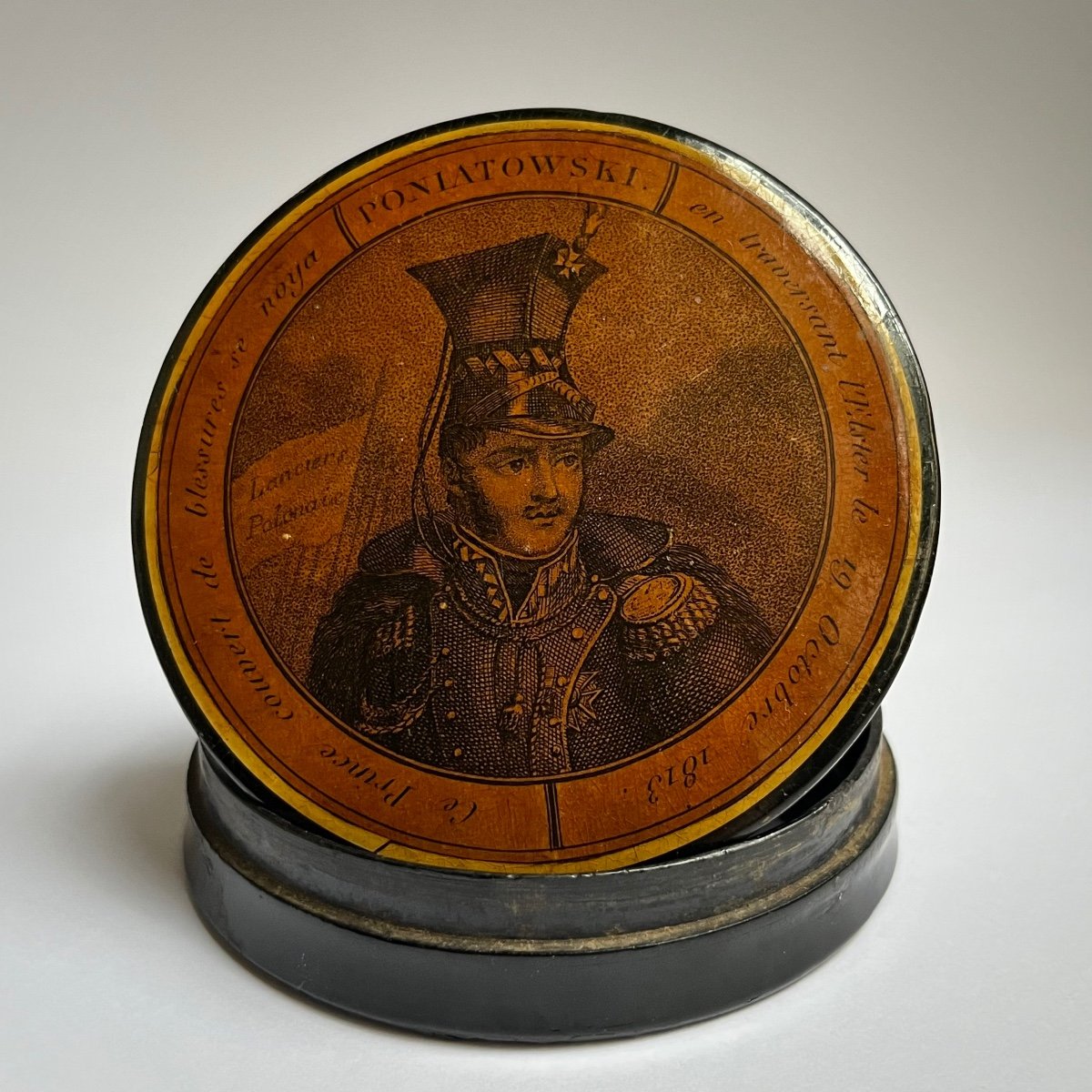 Joseph-antoine Poniatowski Snuff Box In Papier-mâché 19th Century Napoleon I Empire Poland-photo-3