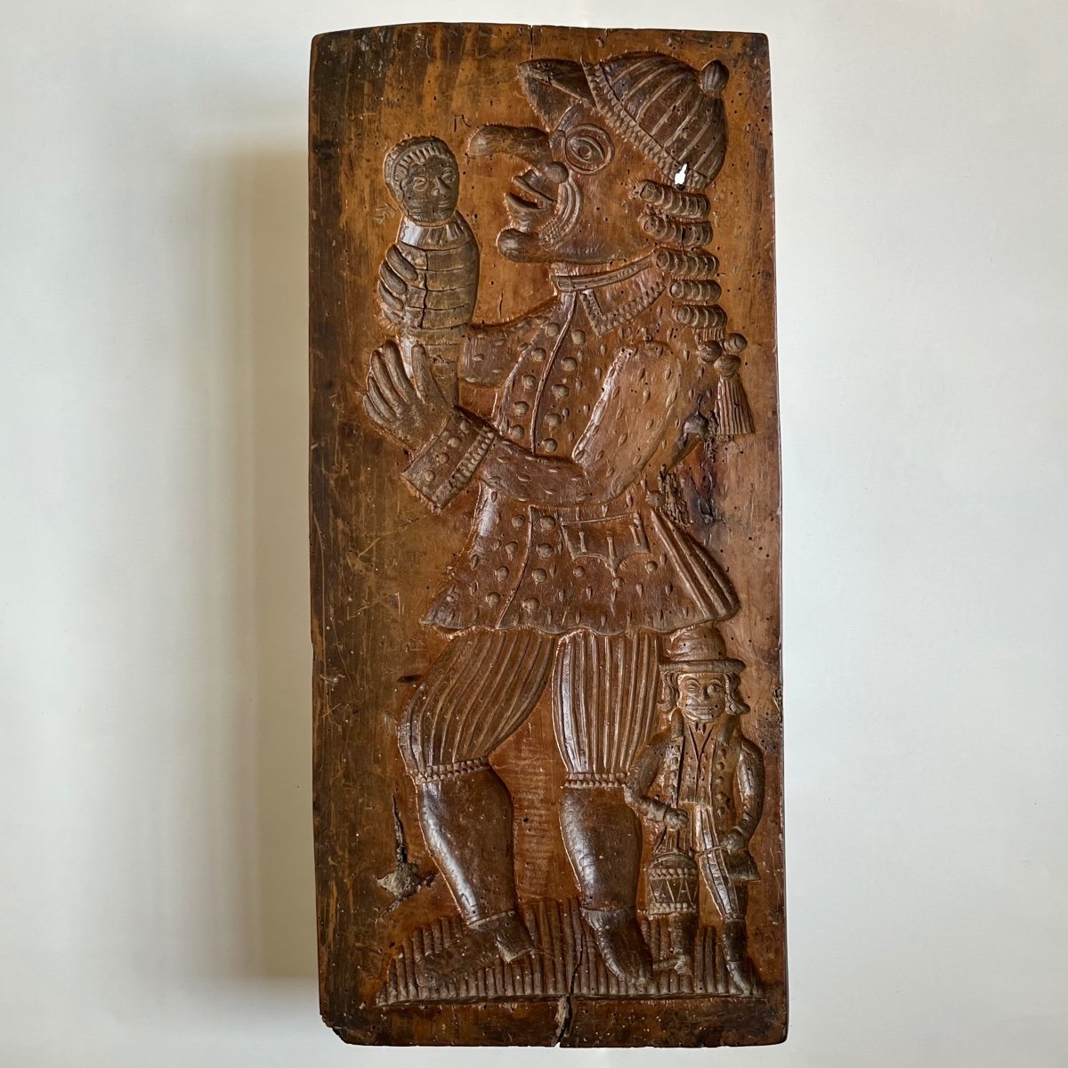 Carved Wooden Biscuit Or Gingerbread Mold - Alsace Folk Art, 18th And 19th Century-photo-1