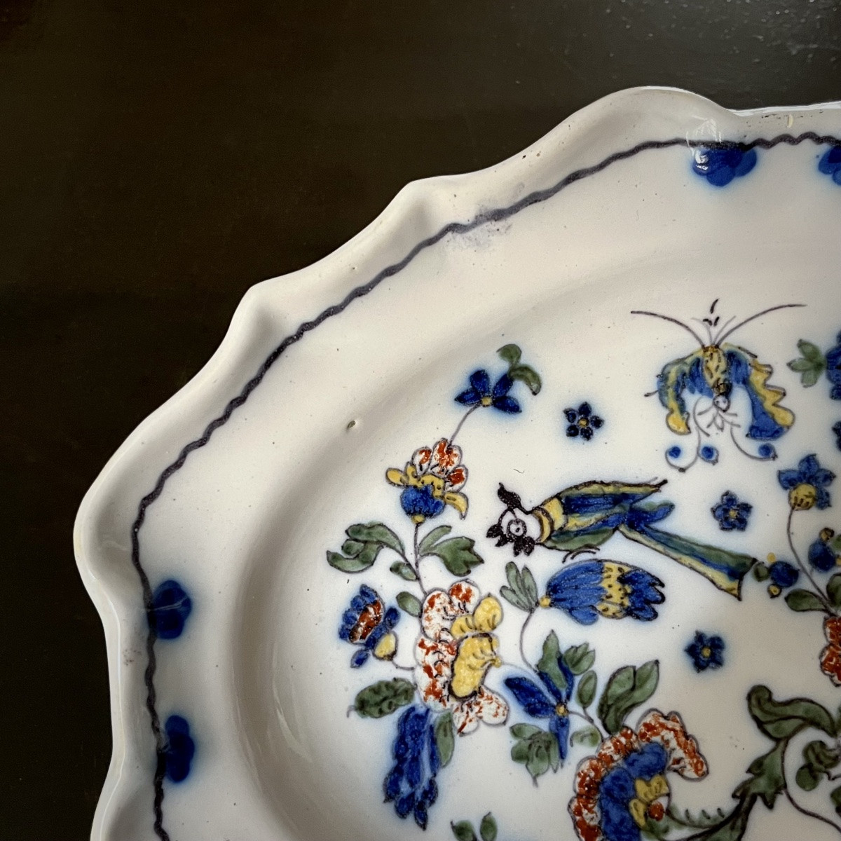 Auvillar Earthenware Dish, Early 19th Century, Circa 1820, 19th Century Cornucopia Decoration-photo-3