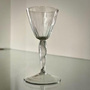 Small Alcohol Glass In Blown Fern Glass 18th Century 18th 