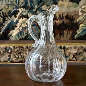 Small Norman Cider Pitcher In Straight-sided Blown Glass 18th Century Normandy 18th 18th Century