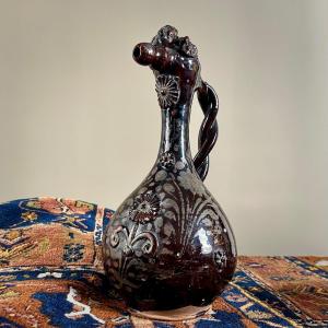 Avignon Demoiselle Or Male Kanakkale In Glazed Terracotta From The 19th Century, 19th Century Ewer