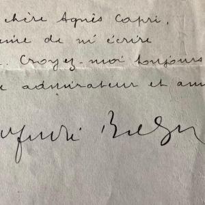 André Breton - Lettre autographe signée à l'actrice et chanteuse Agnès Capri en 1956