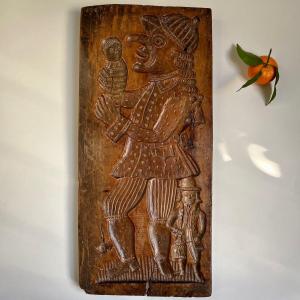 Carved Wooden Biscuit Or Gingerbread Mold - Alsace Folk Art, 18th And 19th Century