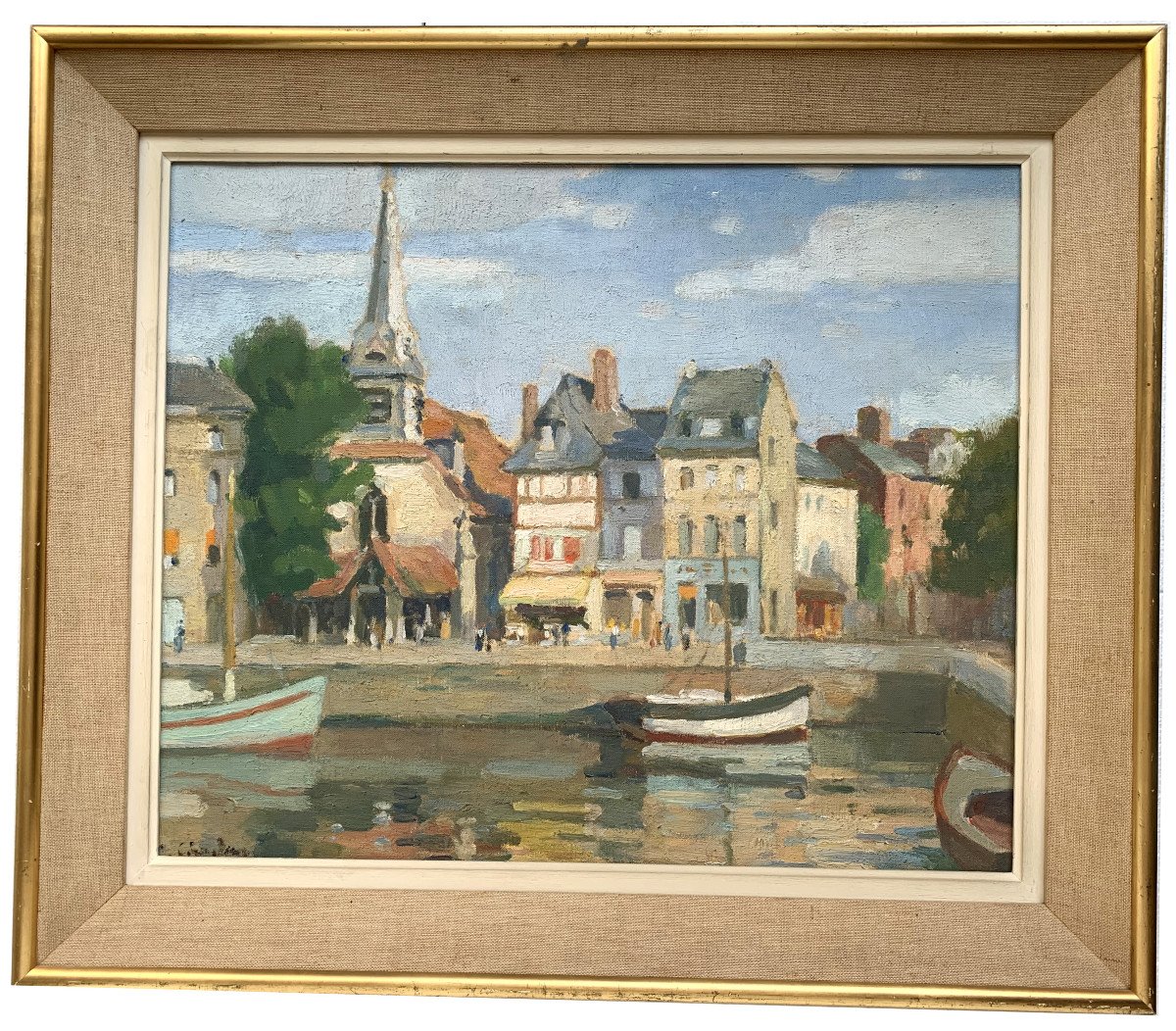 Joseph Chauleur (1878-1965) - Honfleur, Normandy - Oil On Canvas-photo-2