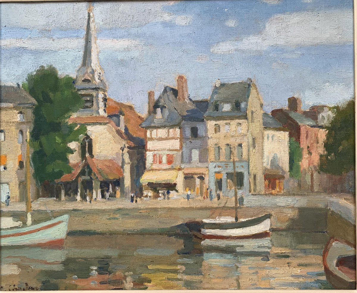 Joseph Chauleur (1878-1965) - Honfleur, Normandy - Oil On Canvas