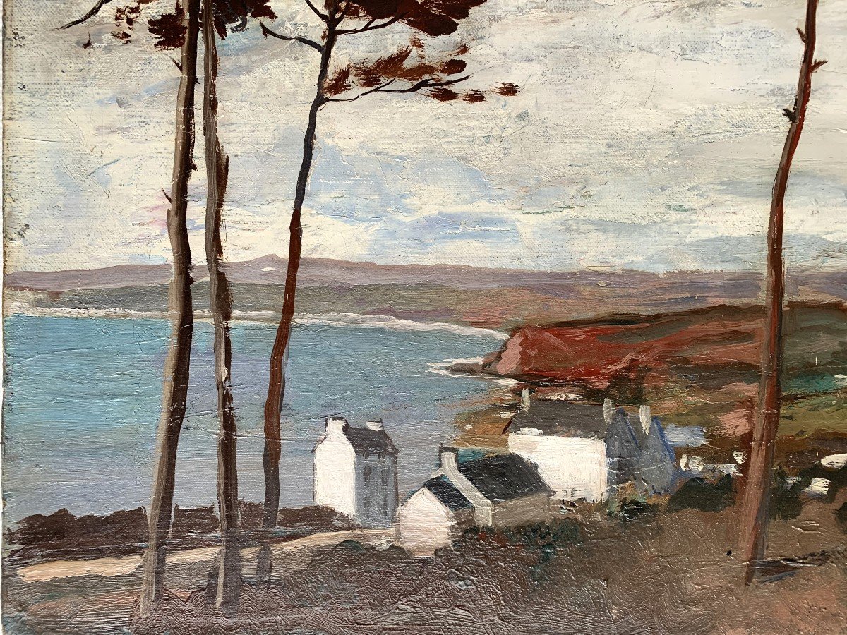Paul Morchain (1876-1939) - Ris Beach, Douarnenez, Brittany - Oil On Canvas-photo-4