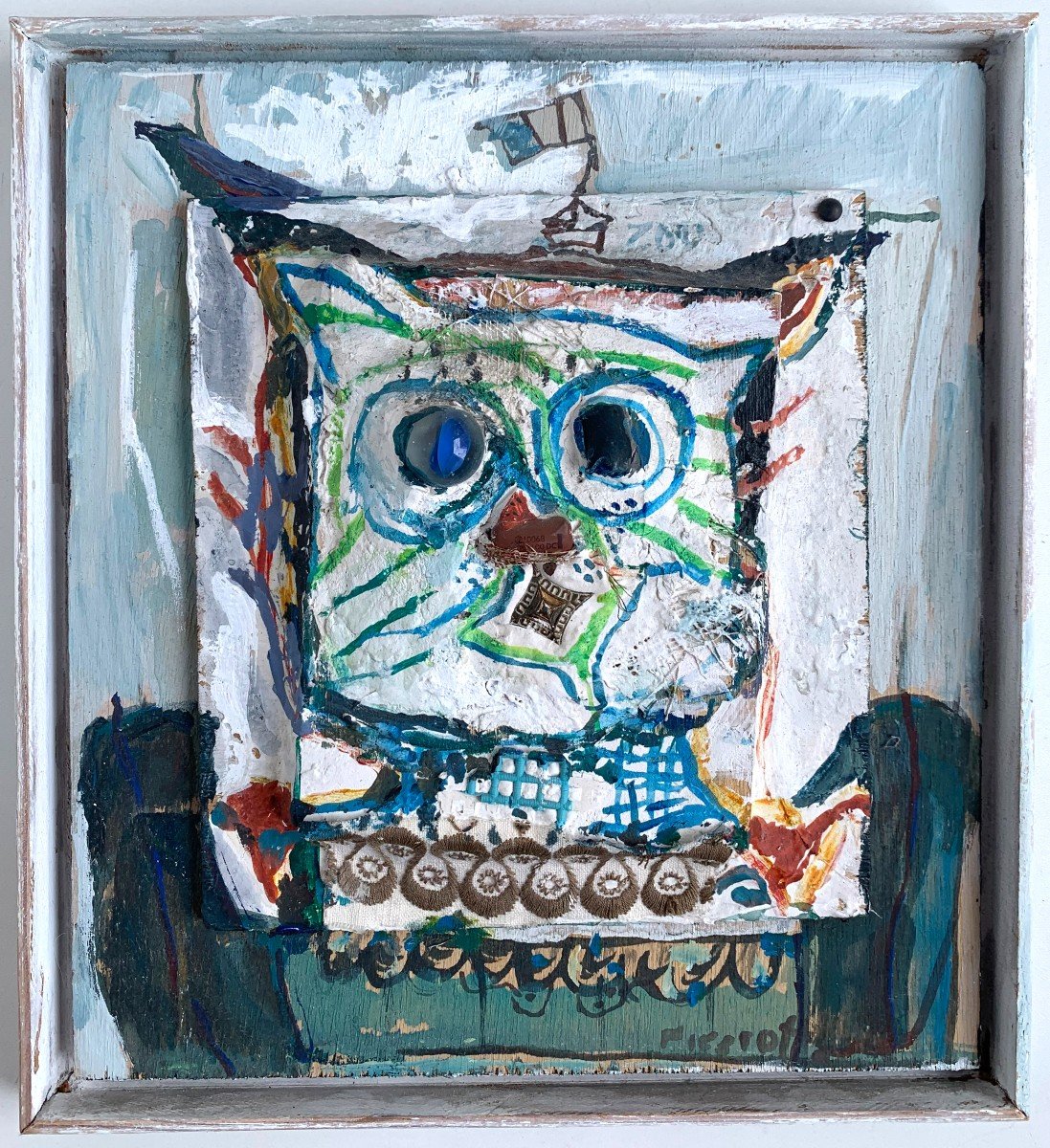 Simone PICCIOTTO (née en 1930) - Le Chat - Art Brut, Outsider Art, Art Singulier