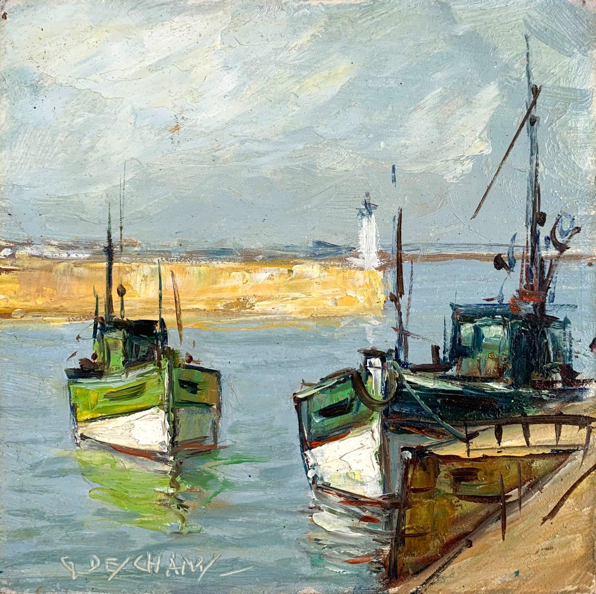 Alexandre GAILLARD-DESCHAMPS (1903-1984) - Bretagne - Paire d'huile - Marine-photo-3