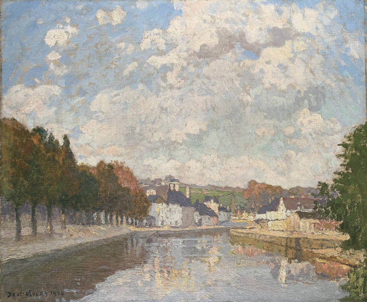 Louis-marie Desiré-lucas (1869-1949) - Quimperlé, Brittany, 1924 - Oil On Canvas 