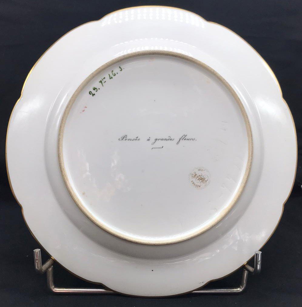 Sèvres Porcelain Plate, 1846, Large-flowered Pansy-photo-4