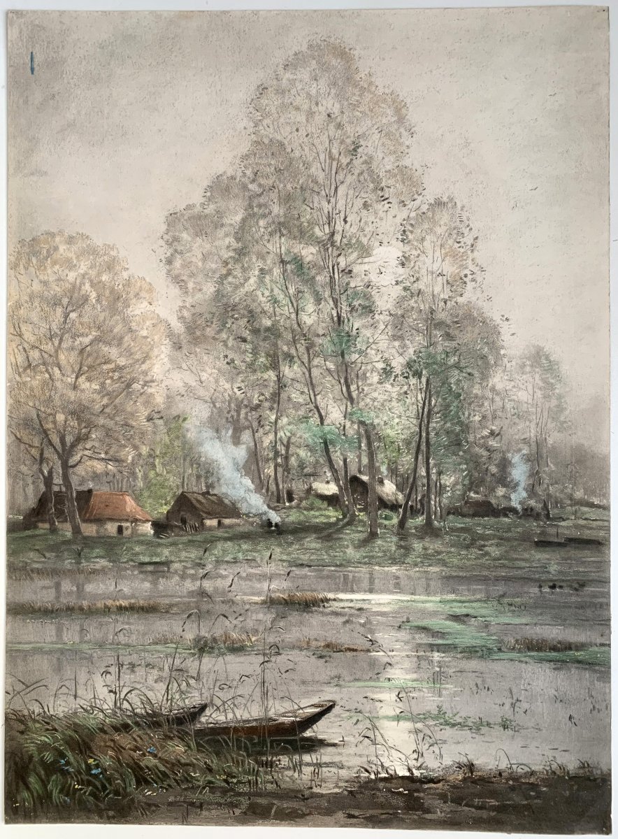 Marie-joseph Clavel Dit Iwill (1850-1923) - Pair Of Drawings 1890 - Landscape-photo-2