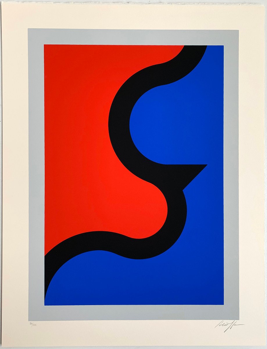 Nicolas Schoffer (1912-1992) - Kinetic Art. Abstraction. Signed Serigraphs-photo-3