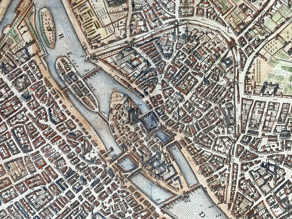 Enhanced Engraving Of Paris, 1654, By Matthaus Merian-photo-4