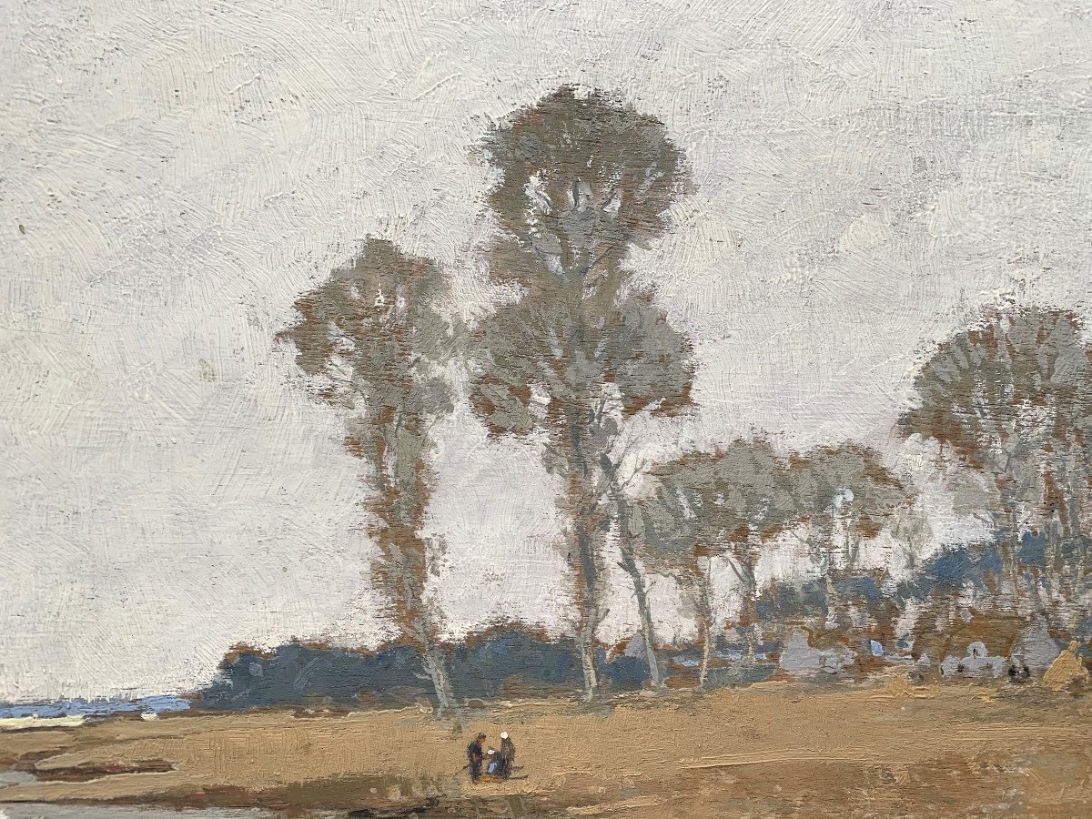 Marcel Jacquier (1877-1957) - La Brière - Oil On Panel-photo-4