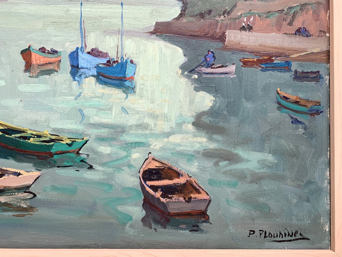 Pierre Plouhinec (1907-1984) - Sainte-marine, Brittany - Oil On Canvas-photo-4