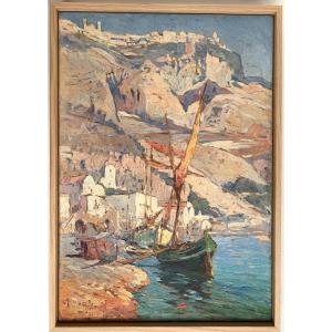 Marius HUBERT-ROBERT (1885-1966) - Santorin, Grèce (circa 1925) - Huile sur toile