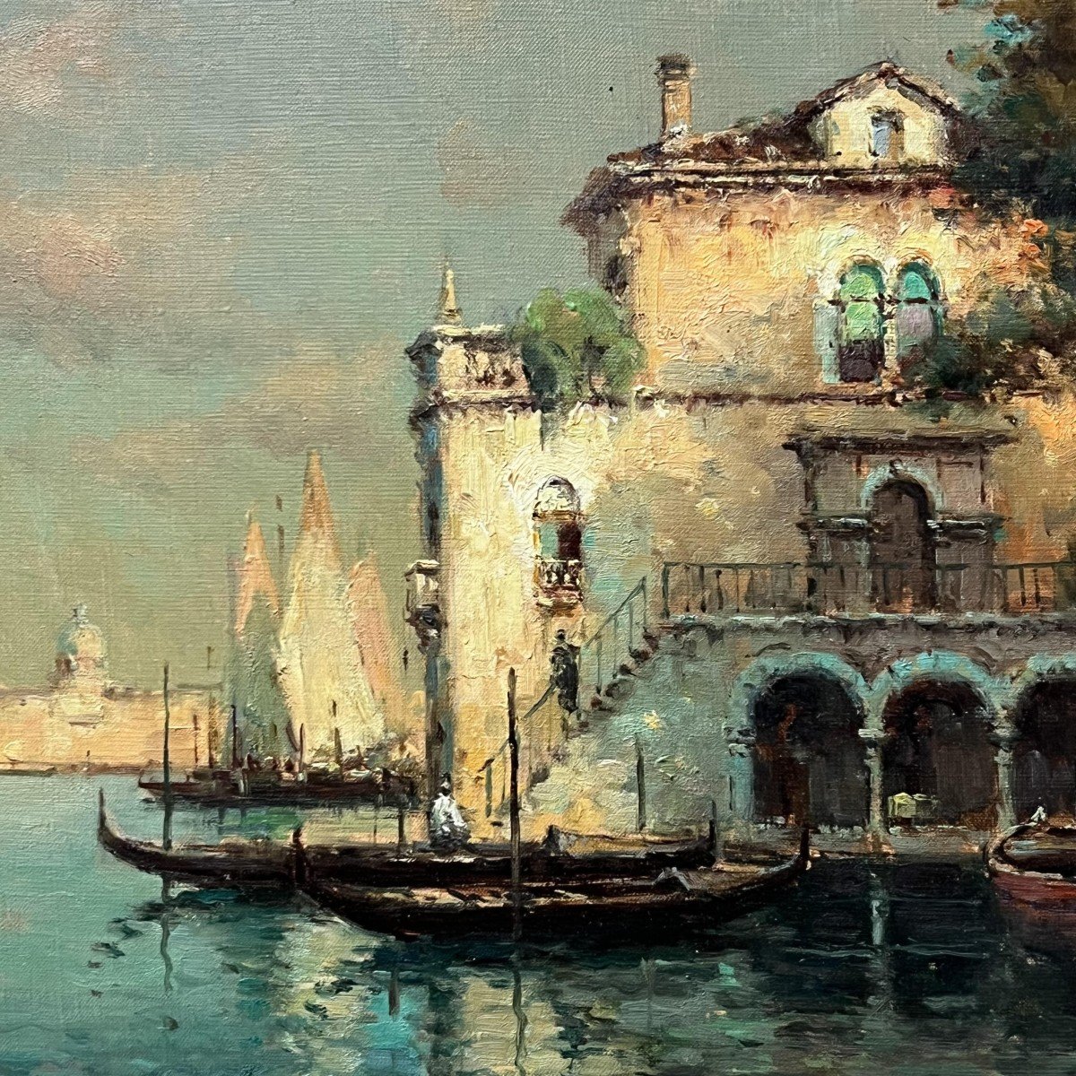 View Of Venice Signed Antoine Bouvard-photo-2