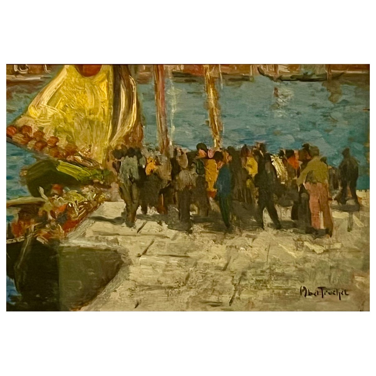 Quay In Venice Signed Louis-abel Truchet