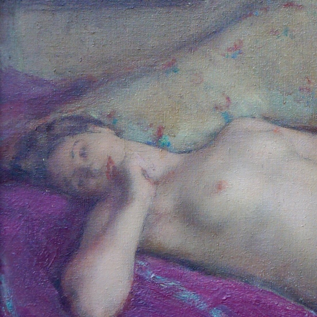 Nude With Red Cloth By Many Benner 1873-1965-photo-1