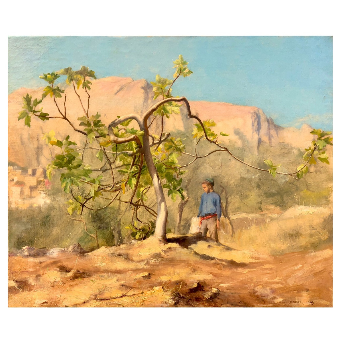 Under The Fig Tree Oil On Canvas Many Benner 