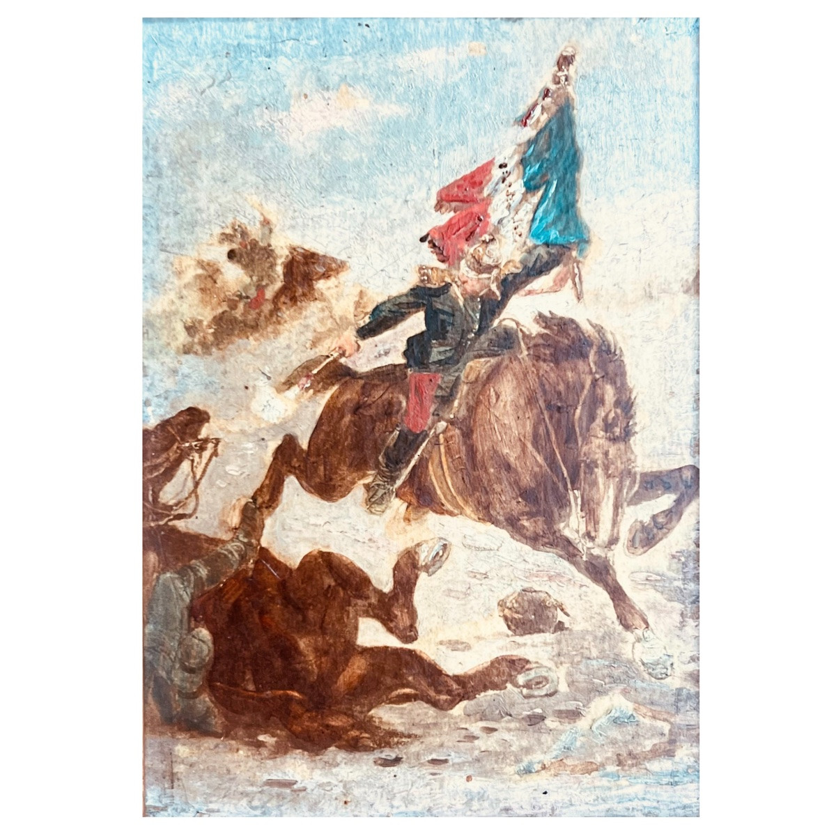 The Saved Flag - Oil - Beauquesne 19th Century-photo-3