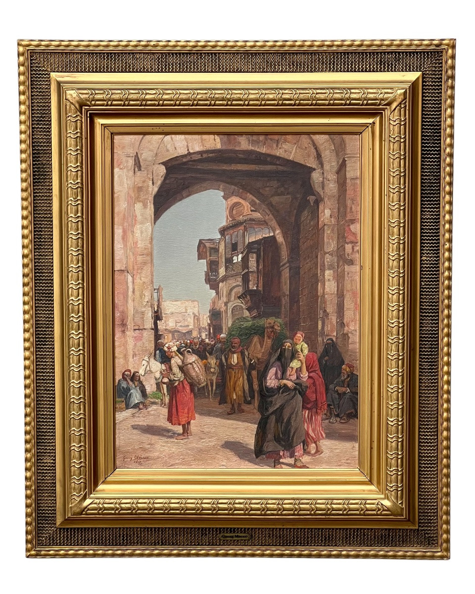 Street Scene In Cairo Orientalist Macco Georg-photo-3