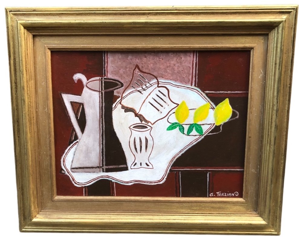 Cubist Still Life With Lemons By Georges Terzian -photo-2