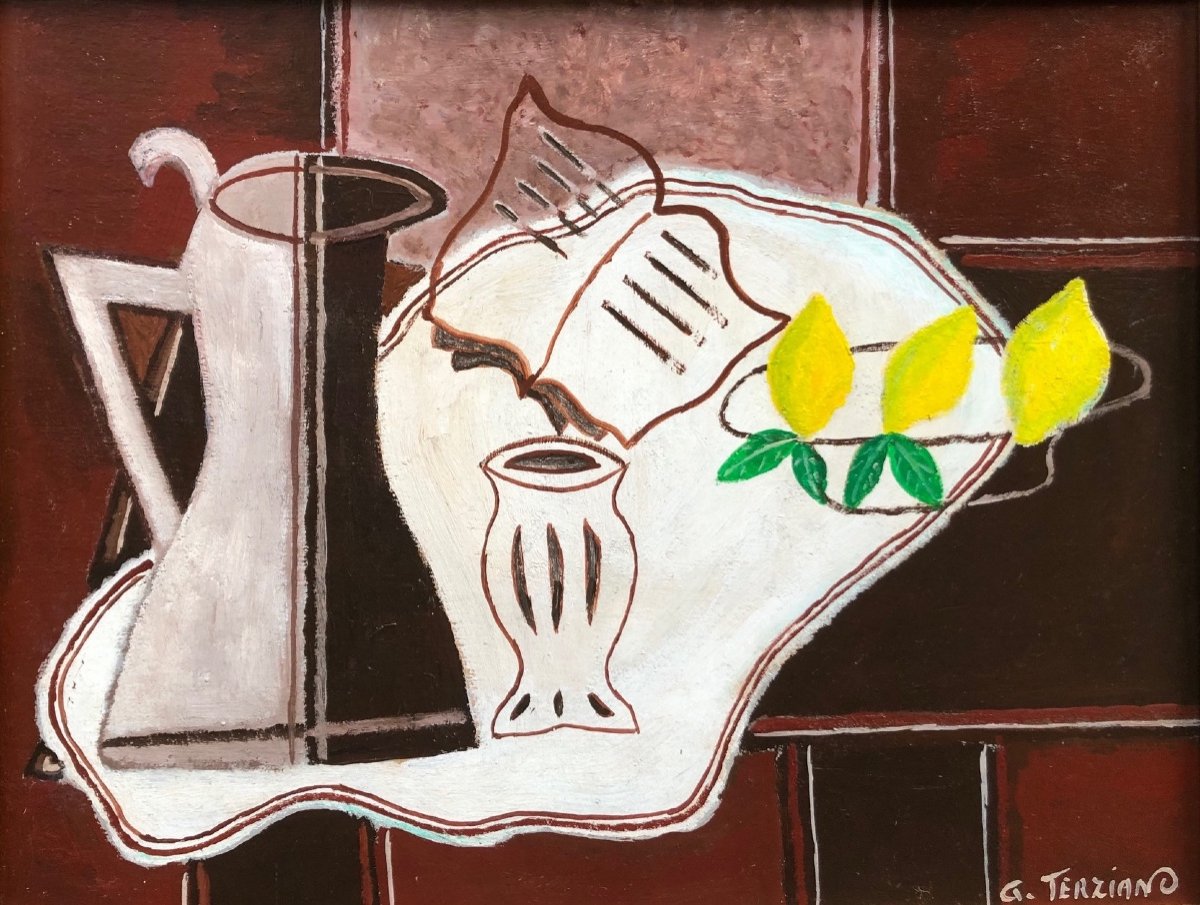 Cubist Still Life With Lemons By Georges Terzian -photo-1