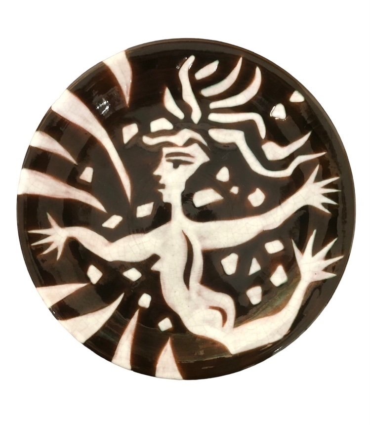 Plate With Stylized Woman Motif By Lurçat Sant Vicens 