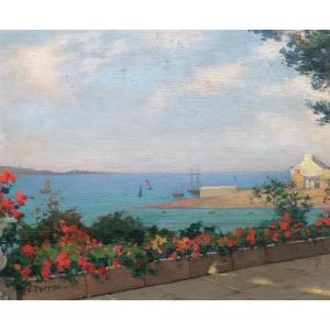 Geraniums In La Trinité Sur Mer Morbihan Brittany By Charles Perron