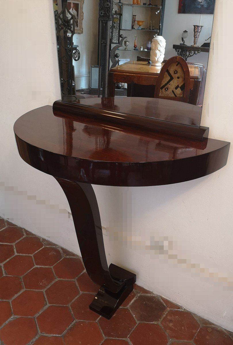 Console And Its Art Deco Mirror 1930 In Rosewood-photo-2