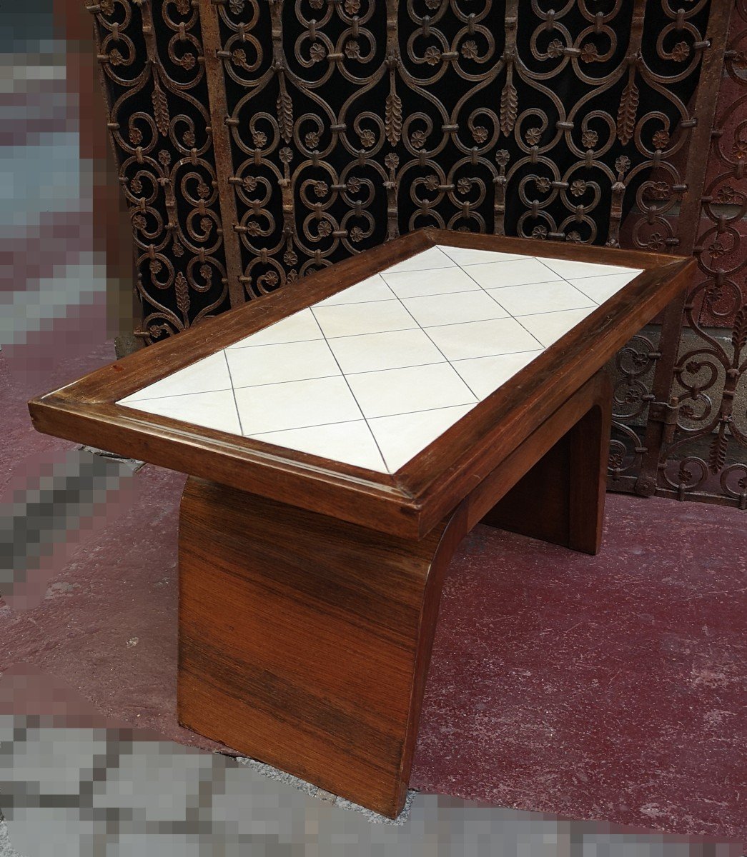 Art Deco, Rosewood And Parchment Coffee Table -photo-2