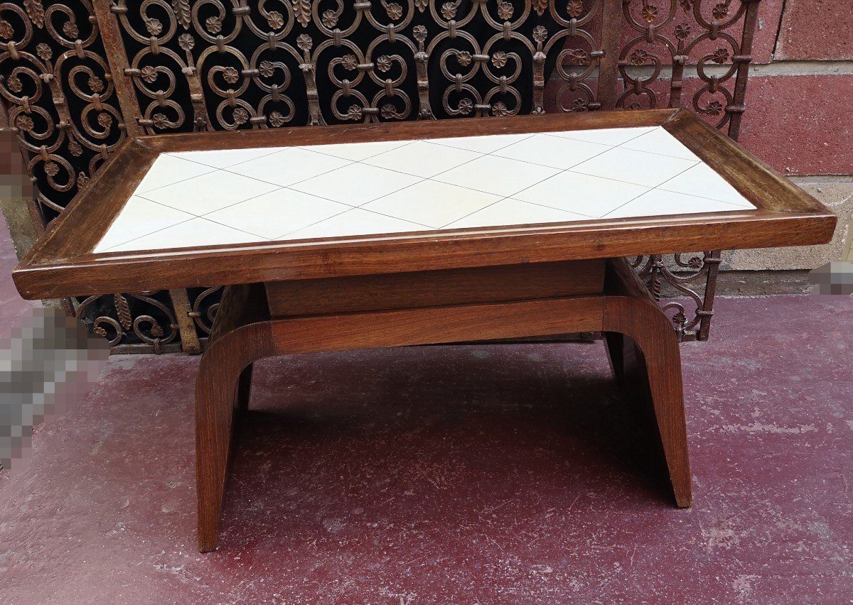 Art Deco, Rosewood And Parchment Coffee Table -photo-3