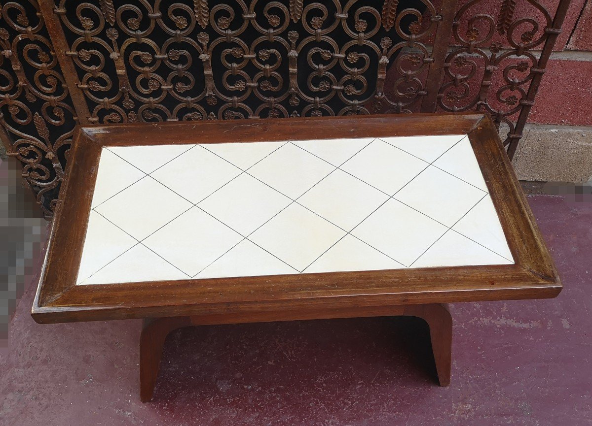 Art Deco, Rosewood And Parchment Coffee Table -photo-4