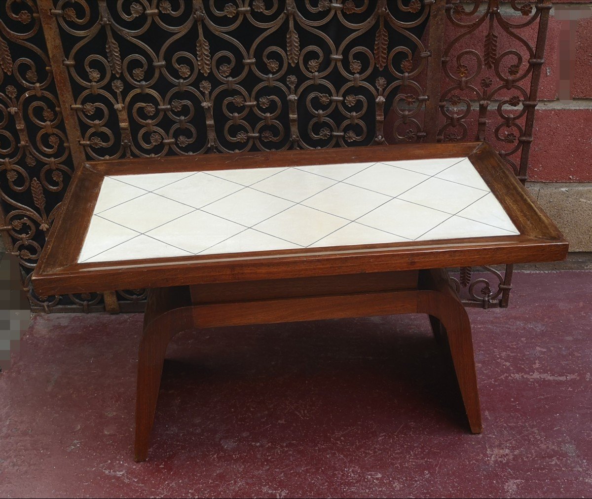 Art Deco, Rosewood And Parchment Coffee Table -photo-1