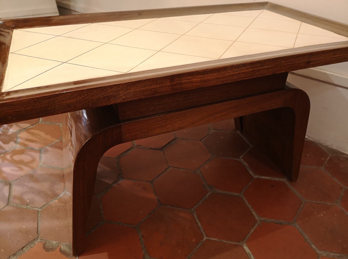 Art Deco, Rosewood And Parchment Coffee Table -photo-3