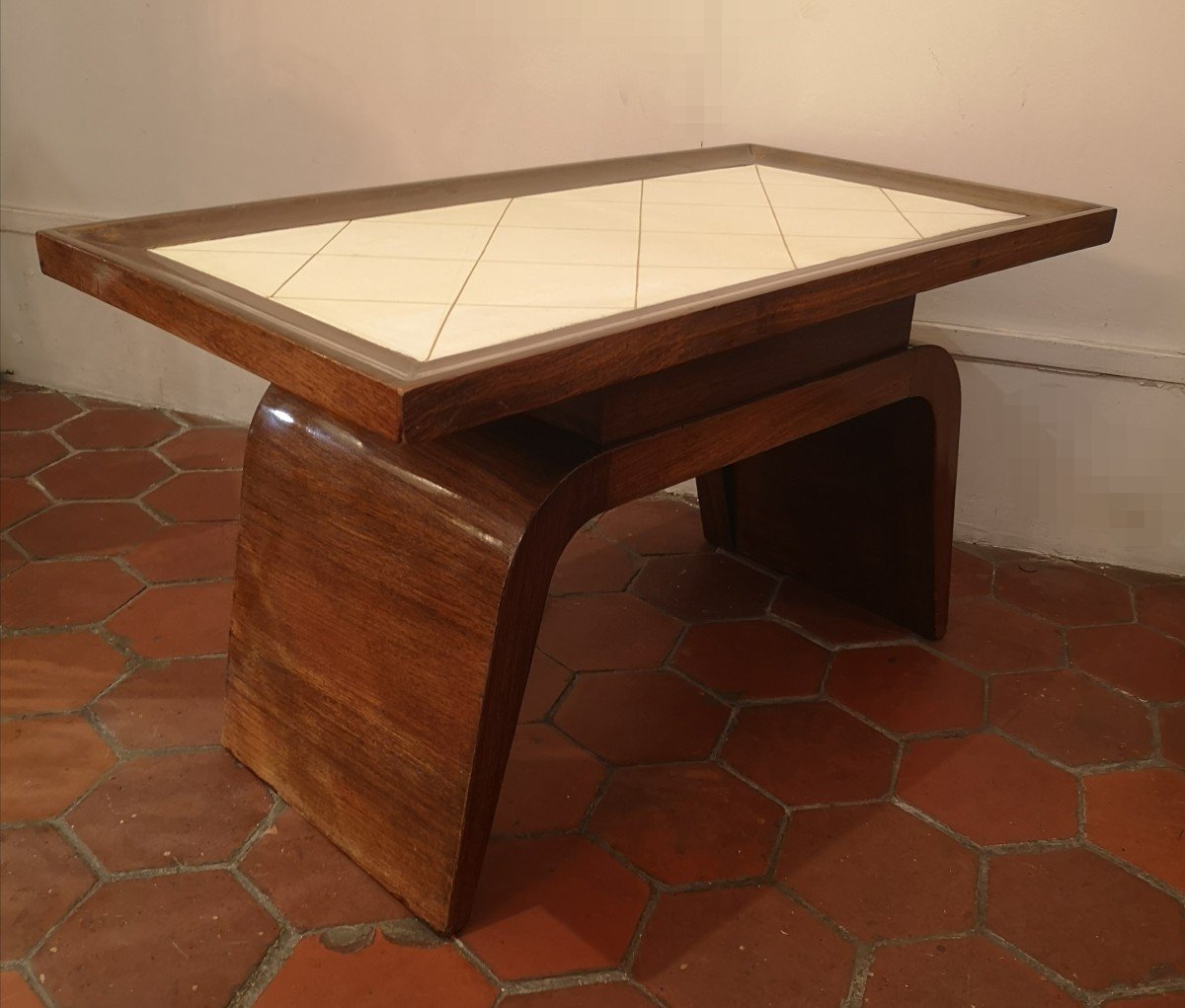 Art Deco, Rosewood And Parchment Coffee Table -photo-4