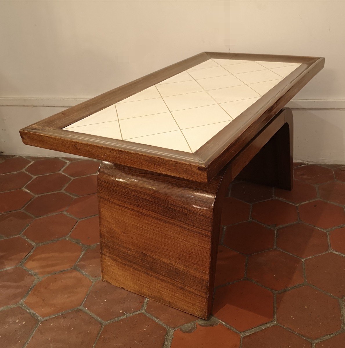 Art Deco, Rosewood And Parchment Coffee Table -photo-6