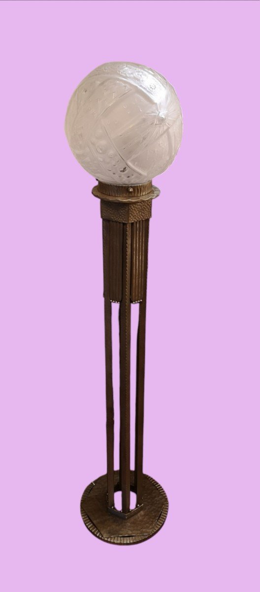 Art Deco Floor Lamp 1930 Wrought Iron By Marcel Vasseur