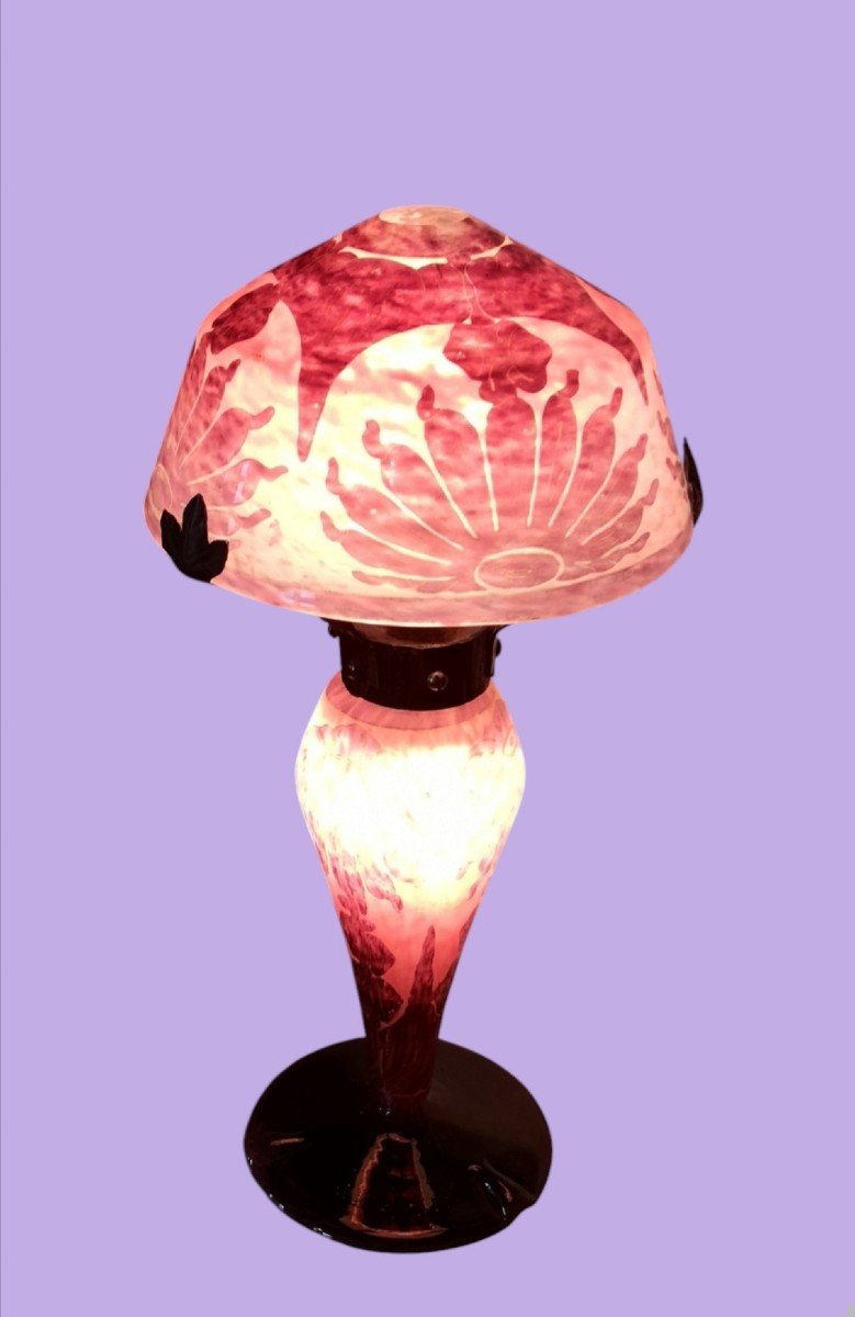 Schneider, Le Verre Français, Lampe Dahlias,  Art Déco 1928