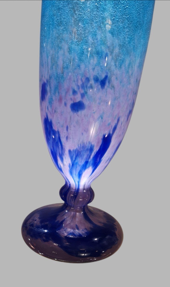 Schneider, Art Deco Ovoid Vase On Pedestal 1922/24-photo-3