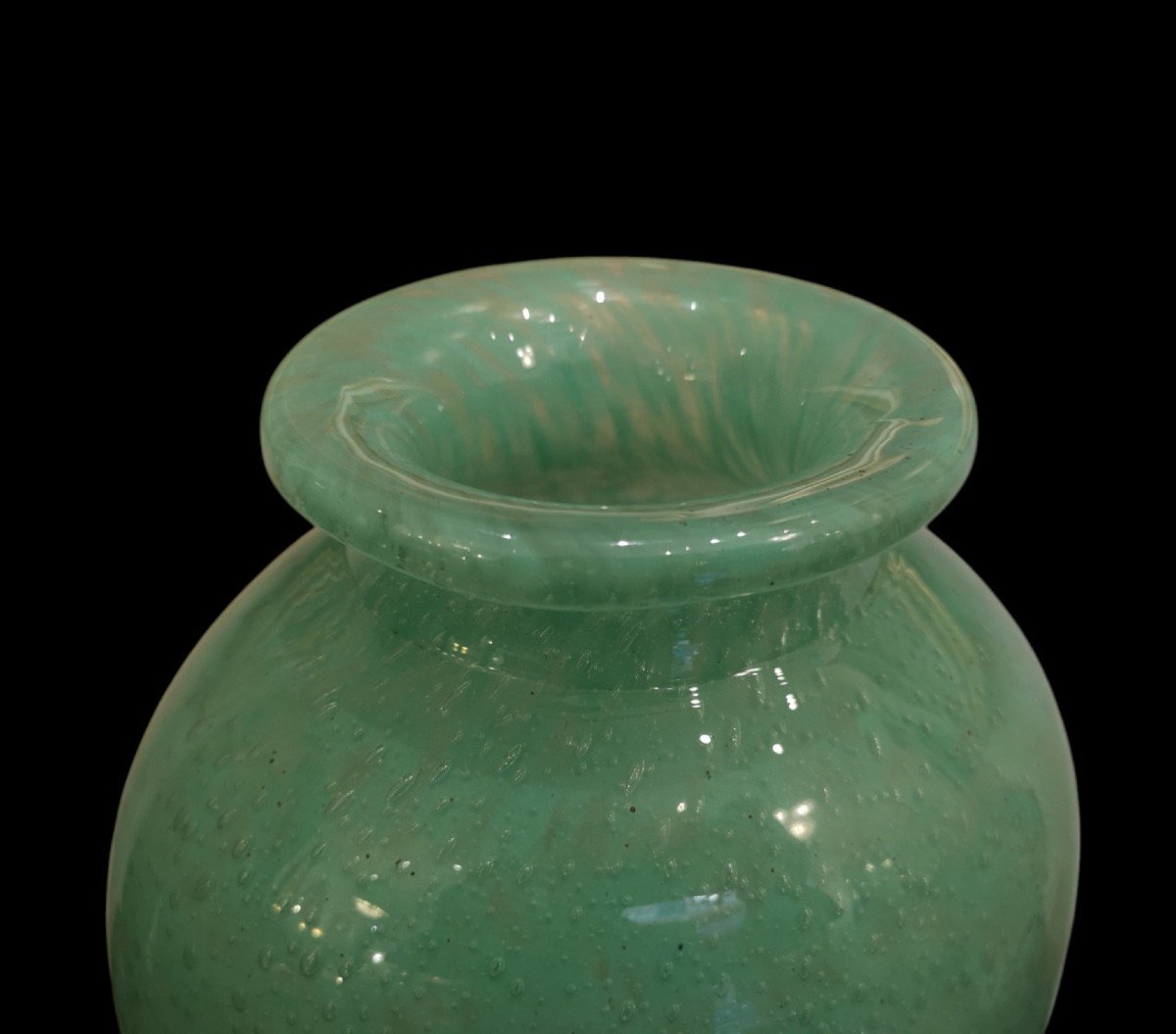 Schneider Le Verre Français Vase Vert Jade 47 Cm-photo-5