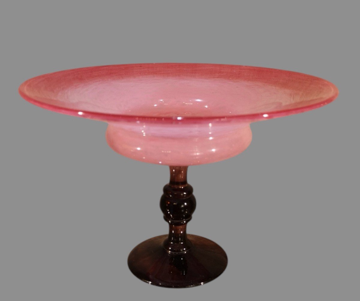 Schneider, Le Verre Français Coupe Bijou En Verre Poudré Rose Art Déco-photo-2