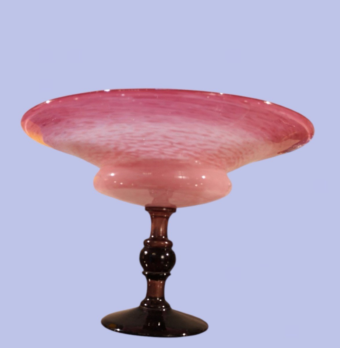 Schneider, Le Verre Français Coupe Bijou En Verre Poudré Rose Art Déco-photo-2