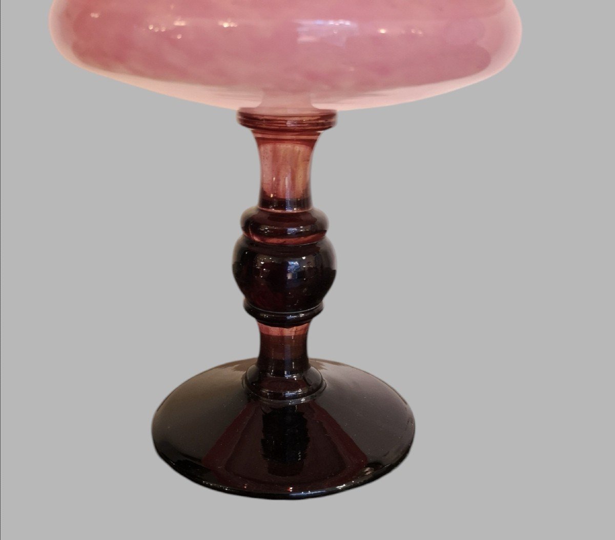 Schneider, Le Verre Français Coupe Bijou En Verre Poudré Rose Art Déco-photo-7