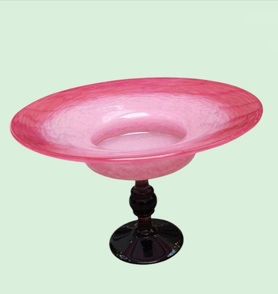 Schneider, Le Verre Français Coupe Bijou En Verre Poudré Rose Art Déco