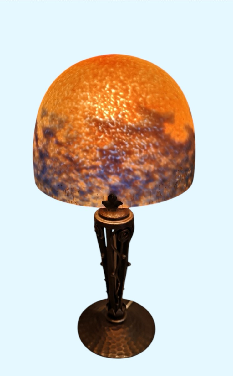 Degué Art Deco Wrought Iron Lamp 1930