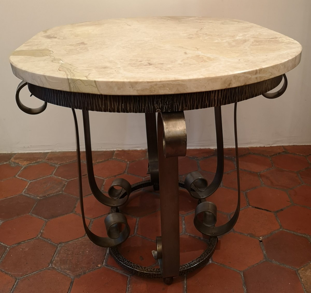 1930 Wrought Iron Table-photo-5